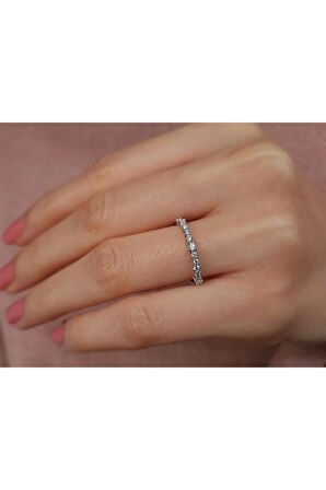 F Renk 0,20 Karat Pırlanta Yarım Tur Yüzük