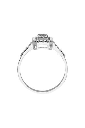 0,50 Karat Efektli Baget Pırlanta Yüzük