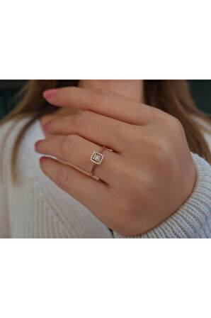 Rosea Stella Baget Pırlanta Yüzük