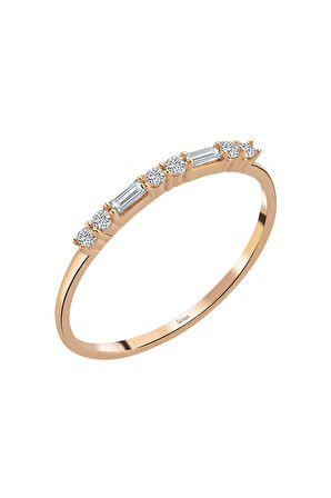 Baget Pırlanta Dora Yarım Tur Yüzük 0647R0068