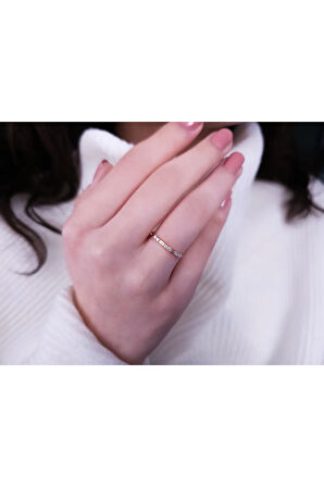 Baget Pırlanta Dora Yarım Tur Yüzük 0647R0068