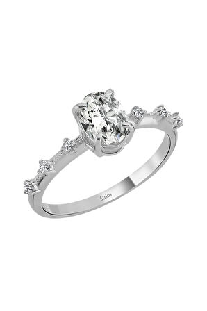 Toplam 0,80 ct Oval Kesim Pırlanta Tektaş Yüzük 0647R0096