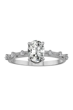 Toplam 0,80 ct Oval Kesim Pırlanta Tektaş Yüzük 0647R0096