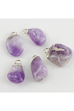 Amatist Doğaltaş Kolye Ucu