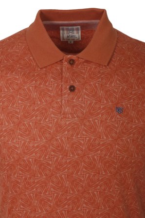 Erkek Polo Yaka Tişört Orange %100 Pamuk Slim Fit Ribana'lı Kol Desenli T-shirt NCS JEANS 1148