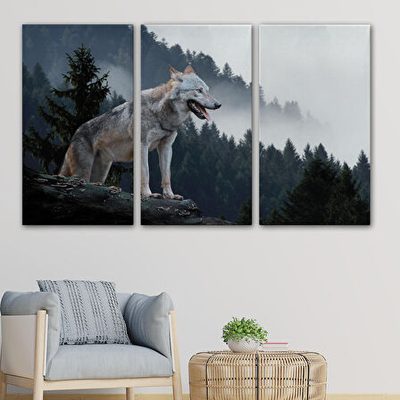 Harita Sepeti Bozkurt Dekoratif Kanvas Tablo 1148