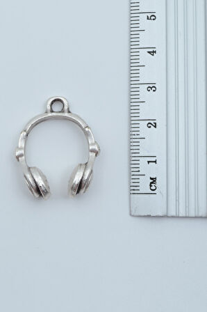 2'li Keman Nota Defteri Kulaklık Gümüş Kaplama Kolye Seti