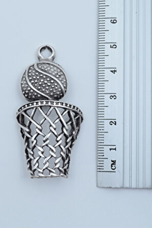 3'lü Kulaklık Basket Topu File Pota Boston Celtics Gümüş Kaplama Kolye Seti