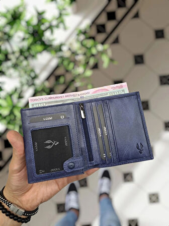 VİSSO 114 HAKİKİ DERİ ÇANTA İSME ÖZEL BOZUK PARA CEPLİ FERMUARLI ÇITÇITLI KADIN ERKEK CÜZDAN Erkek  Laci Kurtuba