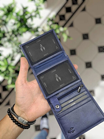 VİSSO 114 HAKİKİ DERİ ÇANTA İSME ÖZEL BOZUK PARA CEPLİ FERMUARLI ÇITÇITLI KADIN ERKEK CÜZDAN Erkek  Laci Kurtuba