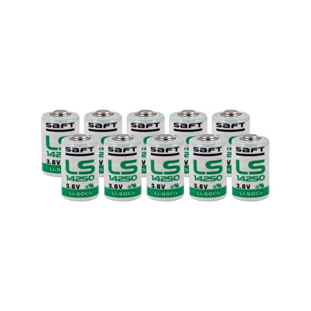 Saft LS14250 - 1/2 AA 3.6V Li-SOCI2 Lithium Pil 10 Lu Paket