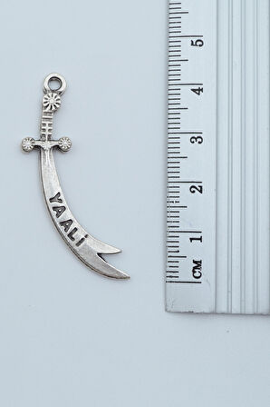 2'li Ya Ali Kılıç Viking Balta Gümüş Kaplama Kolye Seti