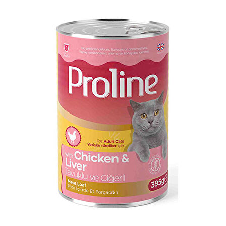 Proline Tavuklu ve Ciğerli Pate Yetişkin Kedi Konservesi 12 Adet 395 Gr 