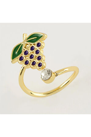 Üzüm Mineli Taşlı Eklem Yüzük 1 Adet