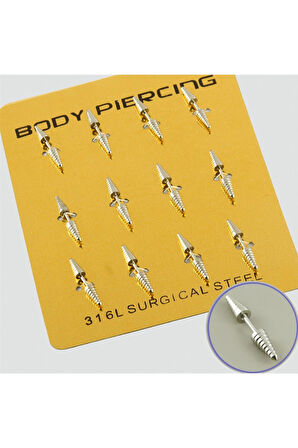 Vidalı Çelik Piercing 1 Adet