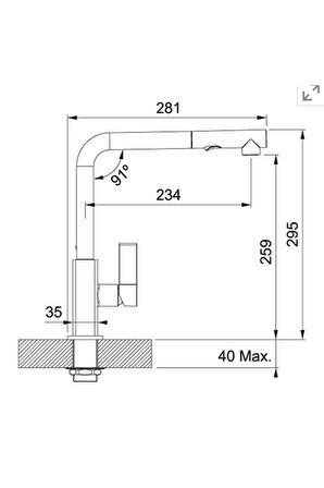 Franke Maris Plus Doccia 115.0392.357 Mutfak Armatürü