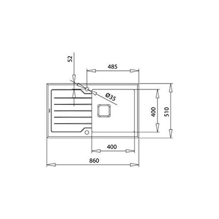 TEKA DIAMOND RS15 1B 1D 86 (WST BLACK) Tek Hazne ve Tek Damlalıklı Cam Eviye 115100011