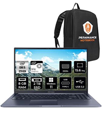 ASUS Vivobook 15 X1502ZA i5 1235U 8GB RAM 2TB SSD 15.6'' FHD W11PRO EJ1071 & PER4 ÇANTA