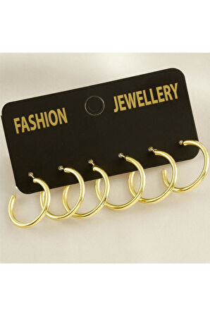 6 Adet Boru Halka Küpe 2 cm