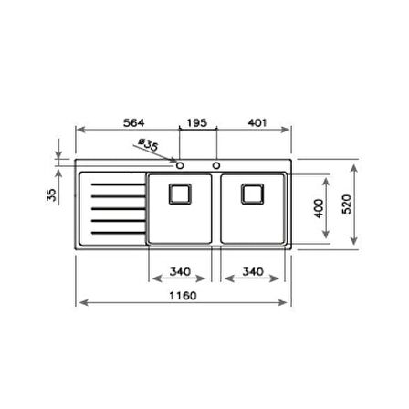 TEKA ZENIT RS15 2B 1D AUTO Ankastre PureLine Paslanmaz çelik evye 115160003