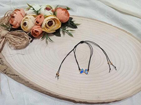 Şık ve Göz Alıcı Lacivert Kelebek Bileklik veya Halhal