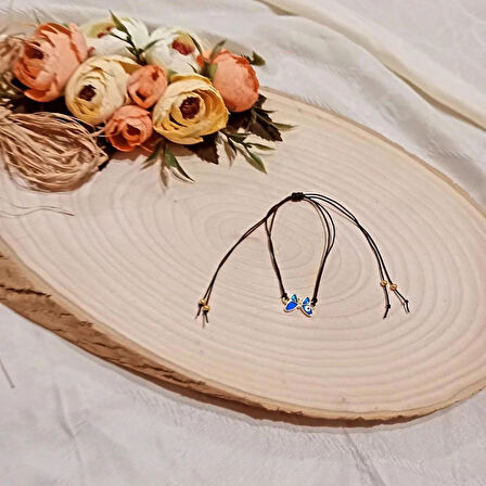 Şık ve Göz Alıcı Lacivert Kelebek Bileklik veya Halhal