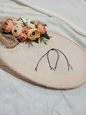 Şık ve Göz Alıcı Lacivert Kelebek Bileklik veya Halhal