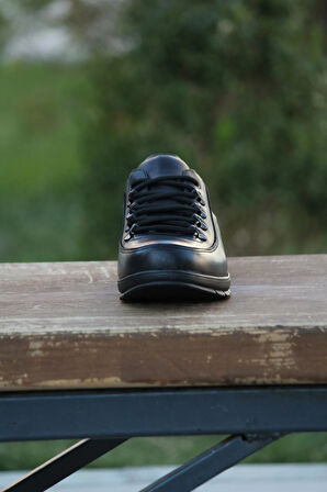 Erkek Sportif Kışlık Kundura Hakiki Deri  Kauççuk Dişli Taban Otobetik ve Bağlı