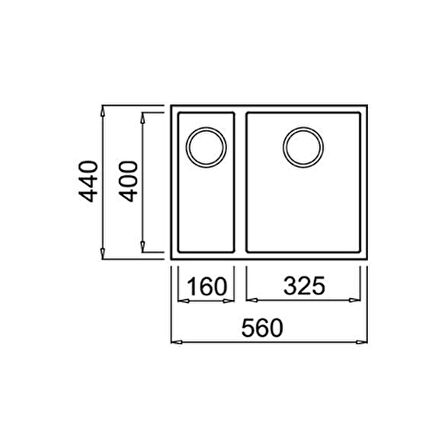 SQUARE 560 TG Çift Hazneli Tezgahaltı Tegranite Eviye 115260031