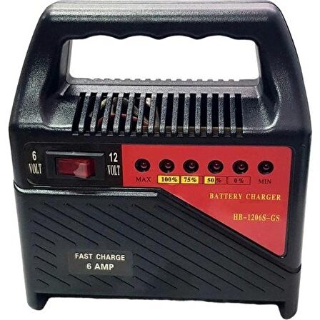 Motosiklet Akü Şarj Cihazı 12 Volt 6 Amper Ledli Göstergeli Akü Şarj Cihazı