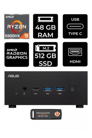ExpertCenter PN52 R9-5900HX 48GB RAM 512GB SSD FDOS MİNİ MASAÜSTÜ PC & PER4 BELLEK