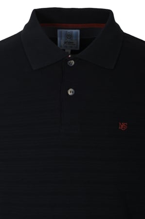 Erkek Polo Yaka Tişört Lacivert Dokulu %100 Pamuk Slim Fit Ribanalı Kol T-shirt NCS JEANS 1152