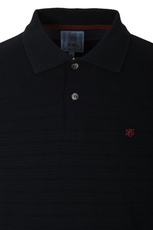 Erkek Polo Yaka Tişört Lacivert Dokulu %100 Pamuk Slim Fit Ribanalı Kol T-shirt NCS JEANS 1152