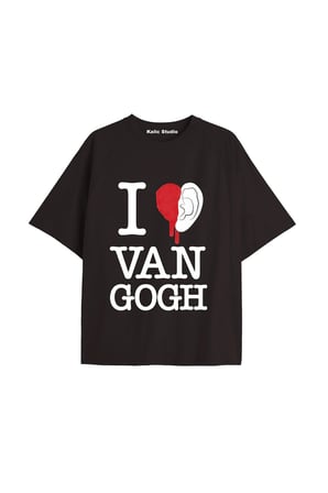 Unisex Van Gogh Baskılı Oversize Tshirt