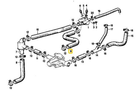 BMW E12 VE E21 M10 MOTOR RADYATÖR ÜST HORTUMU 11531266464