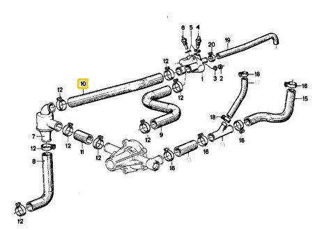 BMW E28 VE E30 M10 MOTOR TERMOSTAT HORTUMU 11531276541