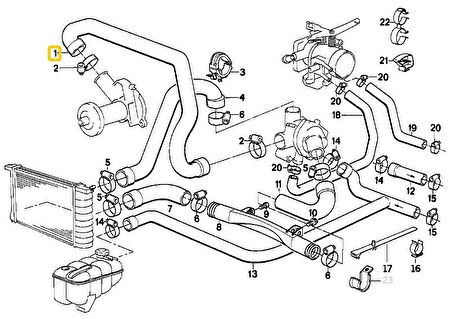 BMW E28 E30 VE E34 M20 MOTOR TERMOSTAT HORTUMU 11531287651