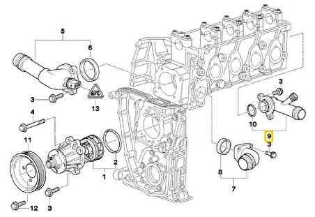 BMW E46 VE Z3 M43 MOTOR SU FLANŞI 11531708808