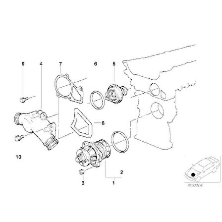 BMW M50 M52 MOTOR TERMOSTAT KAPAĞI ALÜMİNYUM 11531722531