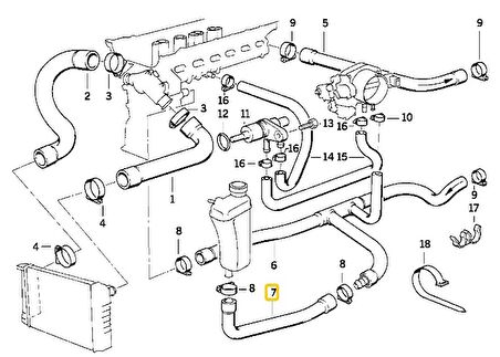 BMW E36 M50 MOTOR YEDEK SU DEPO HORTUMU 11531730351