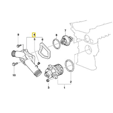 BMW E38 VE E39 M52 MOTOR ALÜMİNYUM TERMOSTAT KAPAĞI 11531740478