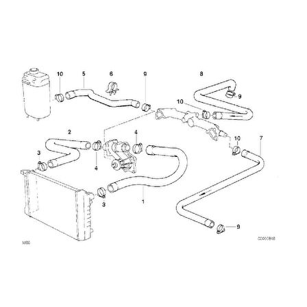 BMW E38 VE E39 M60 VE M62 MOTOR SU HORTUMU 11531741409