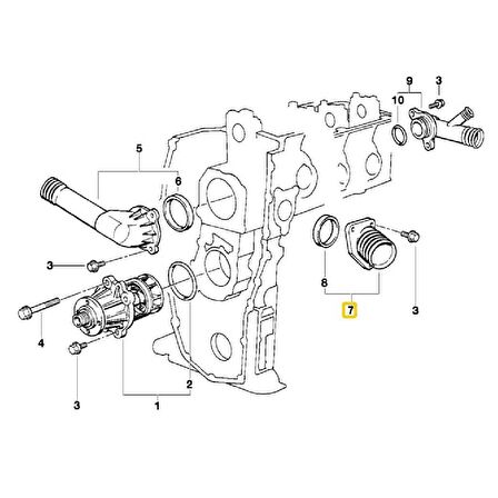 BMW E34 E36 Z3 M43 MOTOR FEBİ SU FLANŞI 11531743199