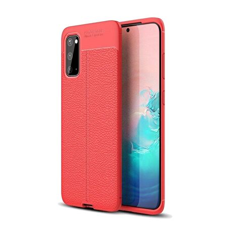 Smcase Samsung Galaxy S20 Kılıf Deri Dokulu Silikon