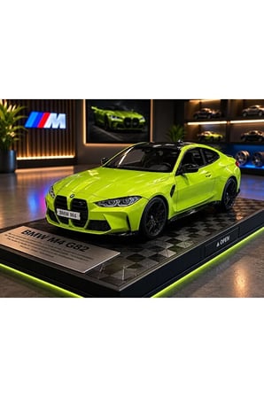 1:26 Ölçek BMW M4 Diecast Model Araba Özel Standlı Kutulu BMW M4 Spor Araba
