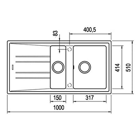 Teka MAESTRO STONE 60 B-TG Tegranite Eviye 115360012