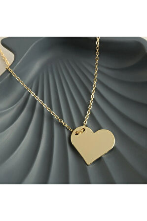 Kalp İsim Yazılabilir Boş Plaka Kolye