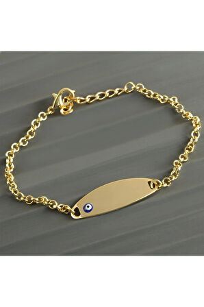 Oval İsim Yazılabilir Boş Plaka Bileklik