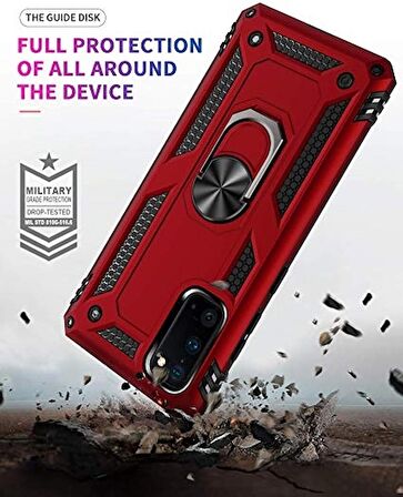 Smcase Samsung Galaxy S20 Kılıf Vega Yüzüklü Standlı Tank Kapak