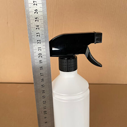 500 Ml  Siyah Tetik Spreyli Kimyasala Dayanıklı Plastik Şişe , 500 Cc Spreyli Plastik Şişe x 4 Adet